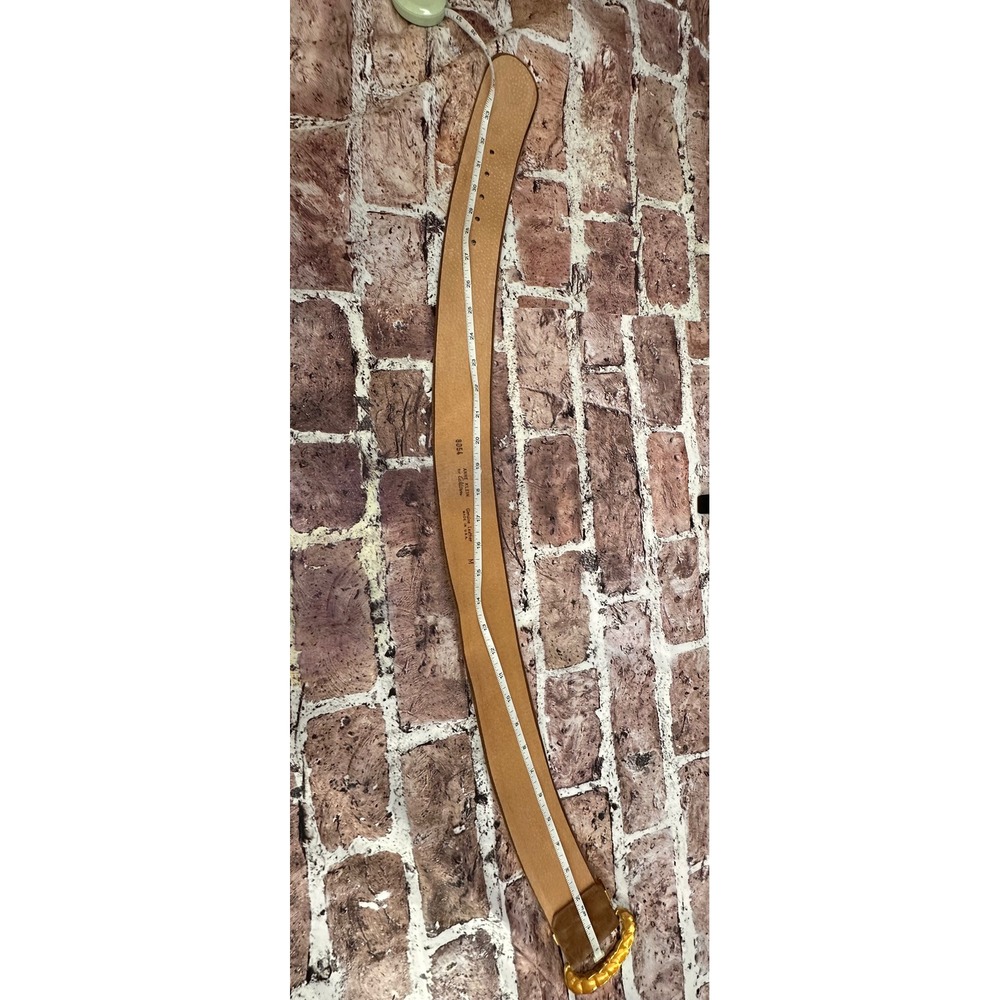 Anne Klein for Calderon Brown Suede Wide Waist Belt Gold Braided Buckle Medium - Picture 5 of 11